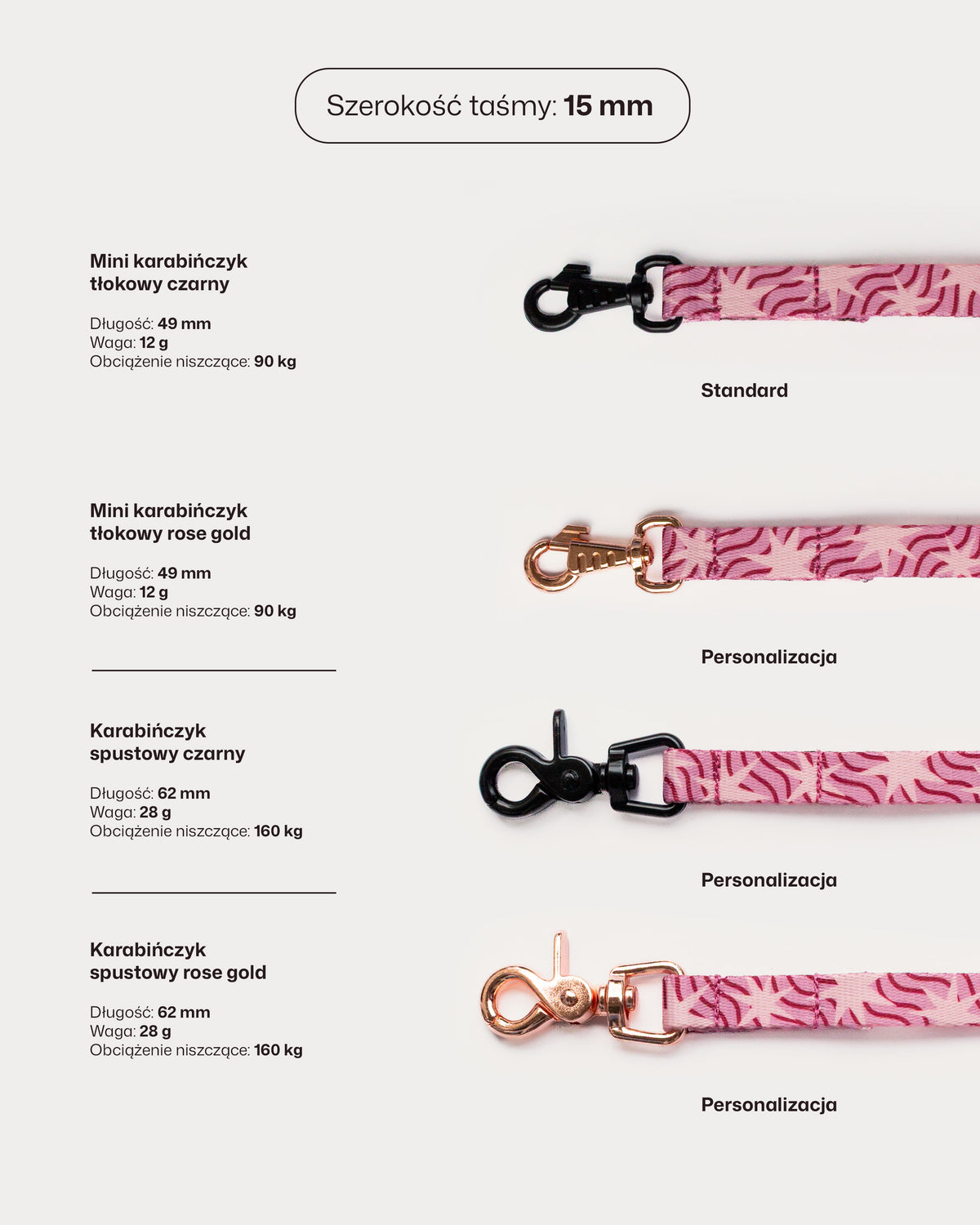 Smycz miejska "Pink Club"
