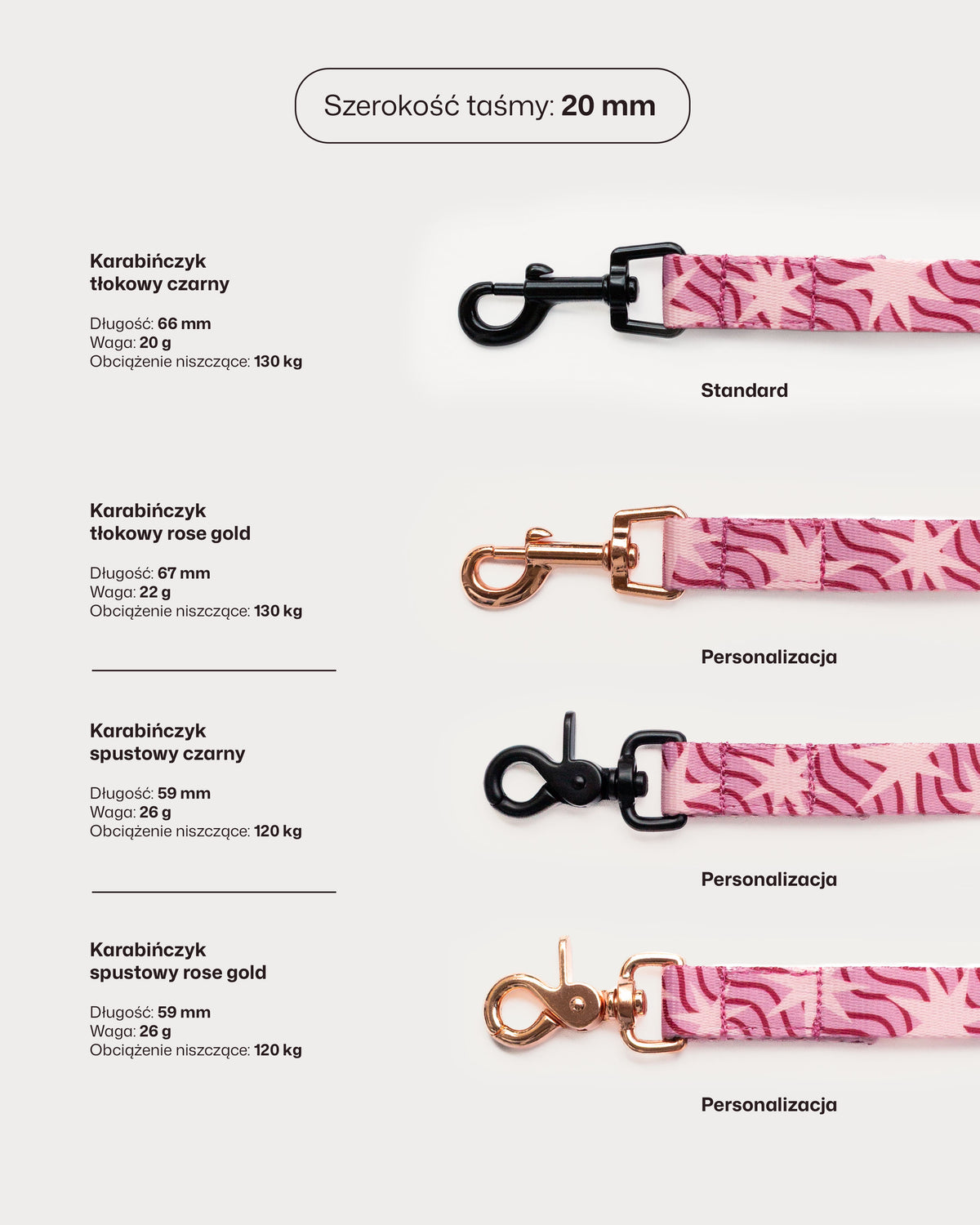 Smycz miejska "Pink Club"